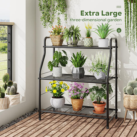 Simple Trending estantería en salón sosteniendo múltiples macetas decorativas