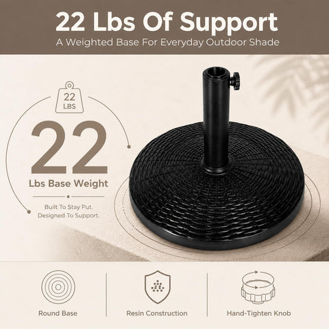 SimpleLux soporte con mástil insertado aporta sujeción estable al parasol