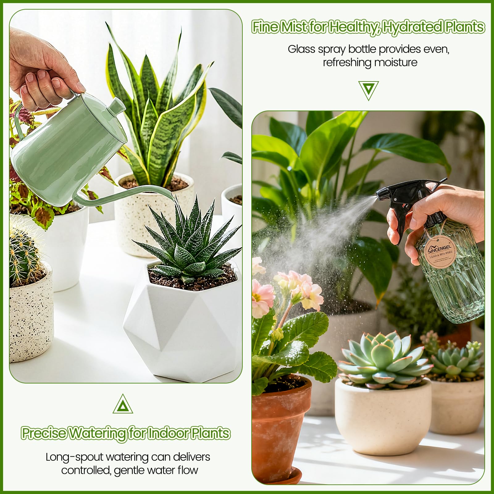 Sincengel vaporizador de vidrio en primer plano, niebla fina controlable