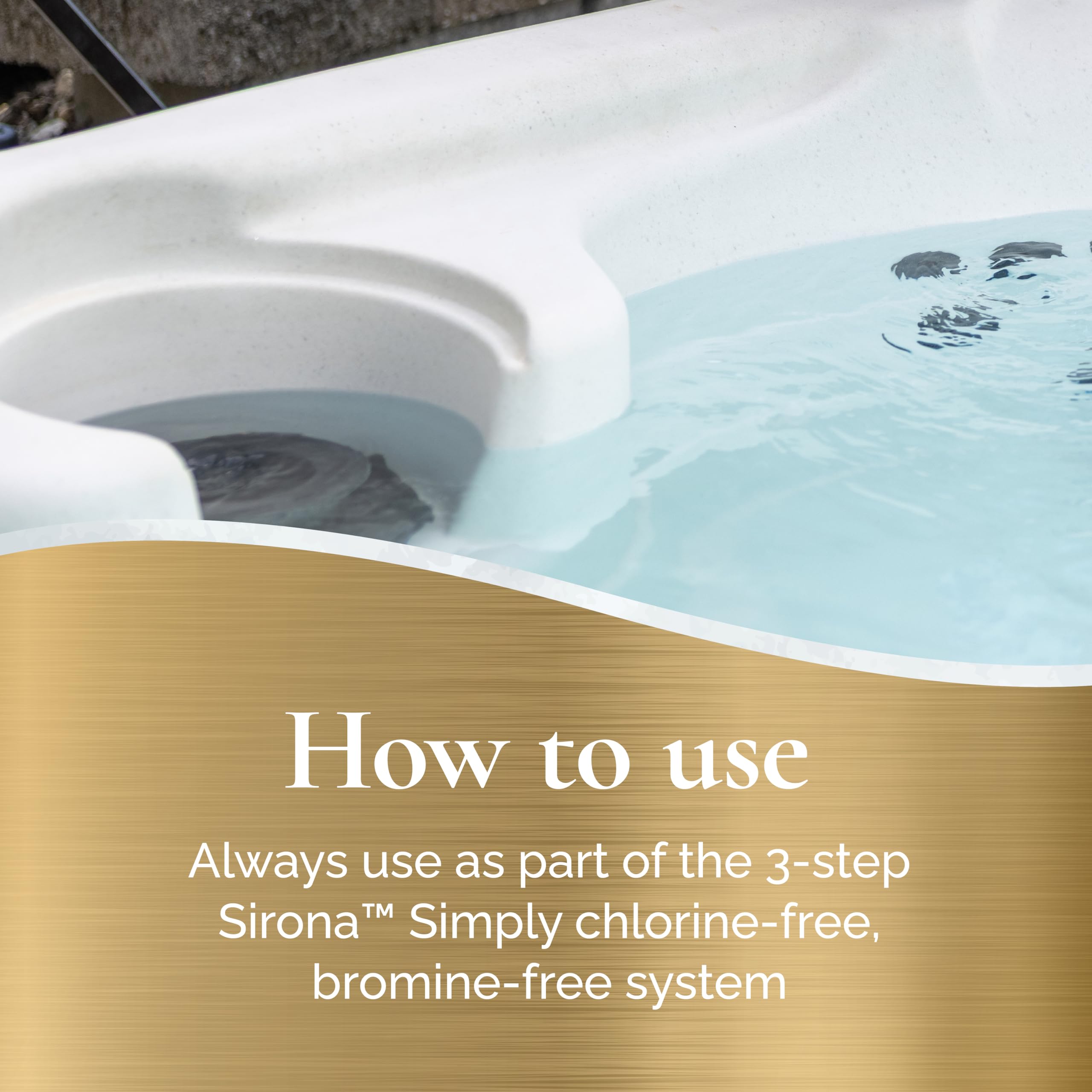 Sirona vertiendo producto en spa para eliminar residuos y aceites