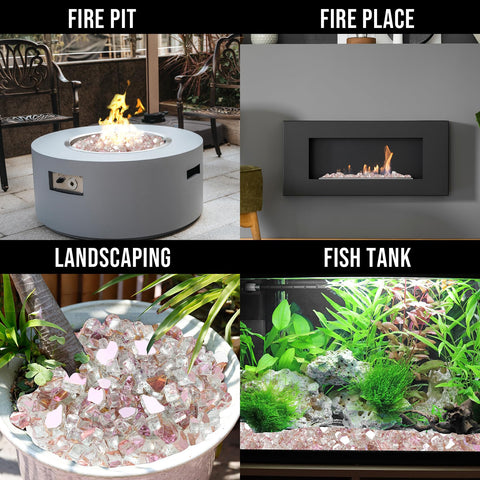 Skyflame vidrio como relleno de fuente aporta brillo y elegancia