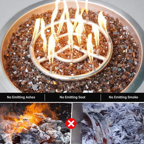 Skyflame vidrio en fogón con llamas, creador de ambiente social