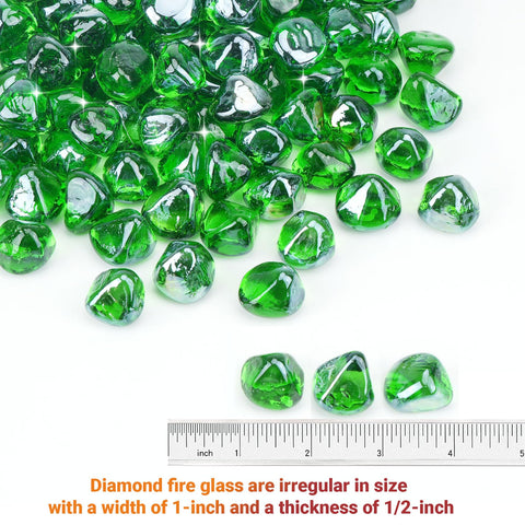 Skyflame primer plano de diamantes verdes con brillo y durabilidad