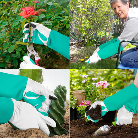 SLARMOR guantes puestos en jardín, protección en labores exteriores