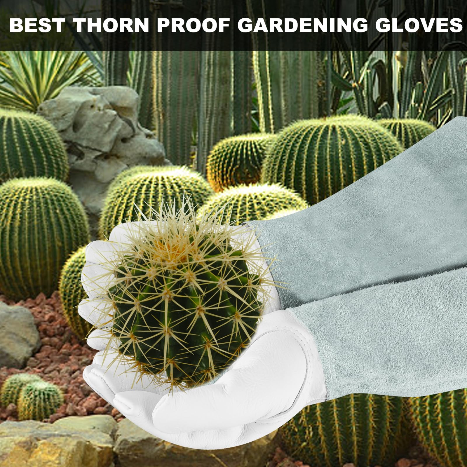SLARMOR guantes en uso podando rosales protegiendo antebrazos