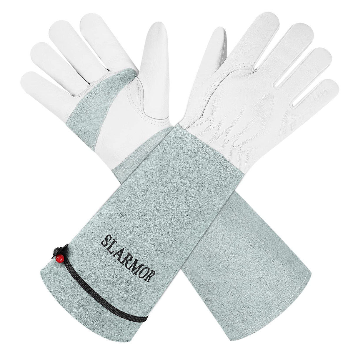 SLARMOR guantes largos frente del empaque mostrando protección completa