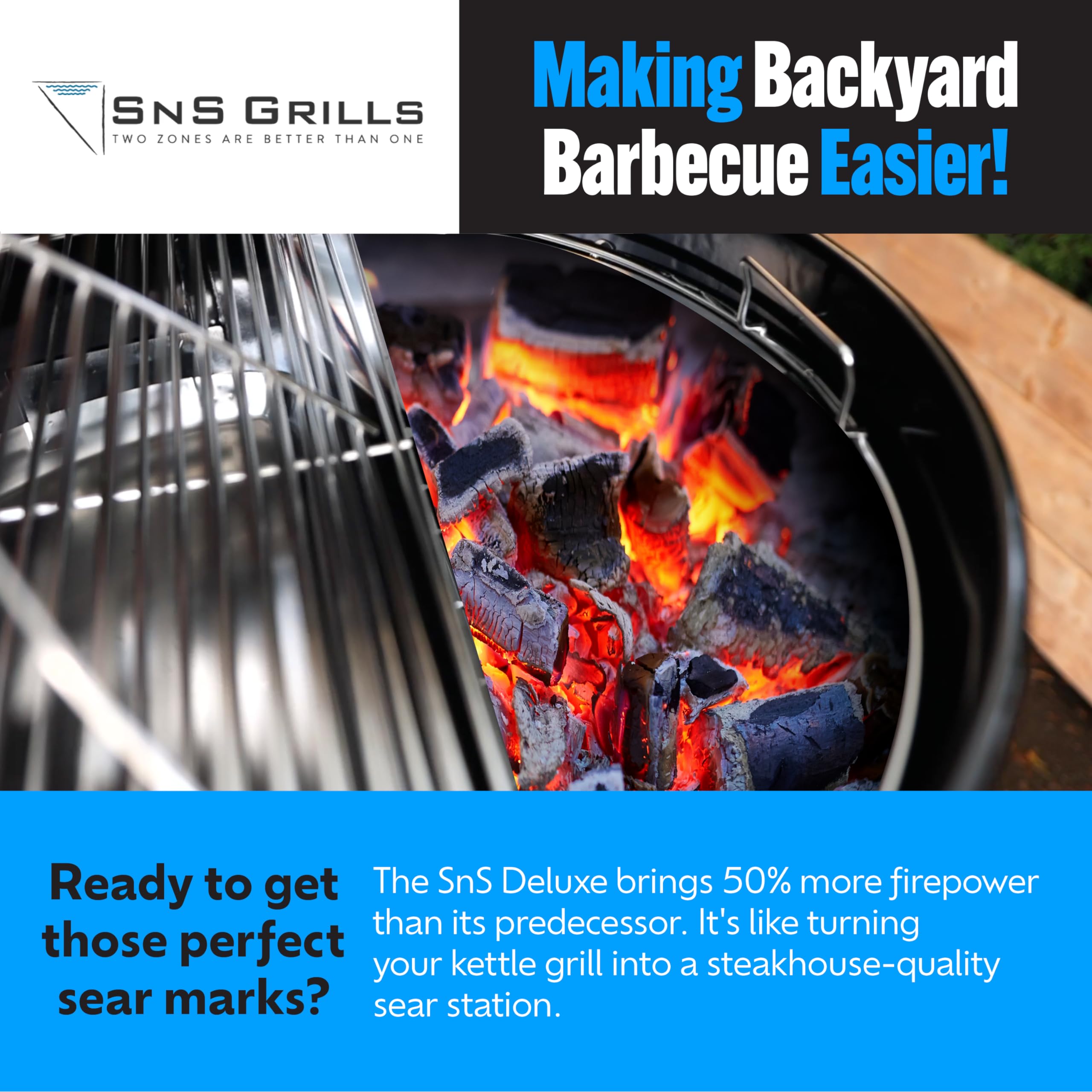 Slow 'N Sear en uso ahumando brisket, mantiene temperatura indirecta estable y jugosidad
