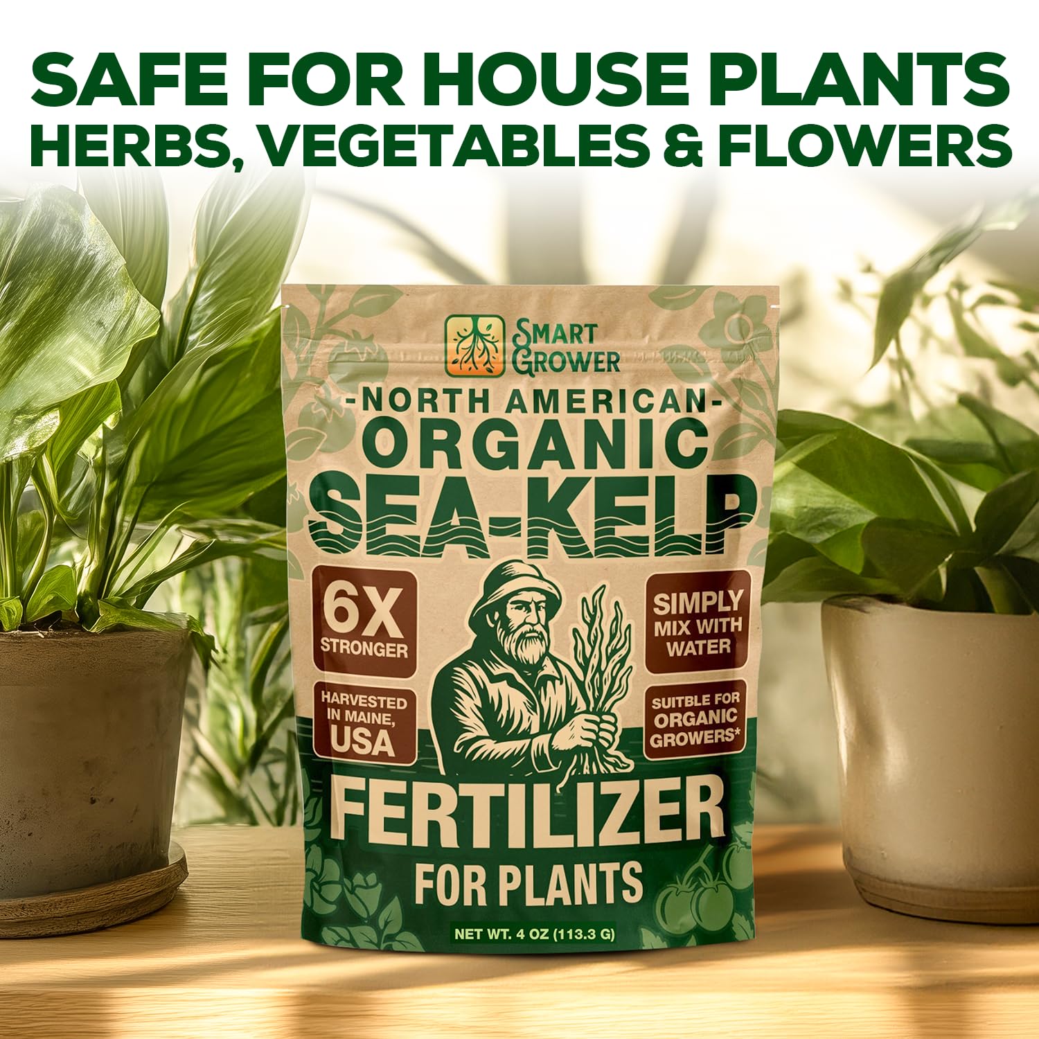 Smart Grower solución disuelta en agua ilustrando mezcla rápida y aplicación práctica