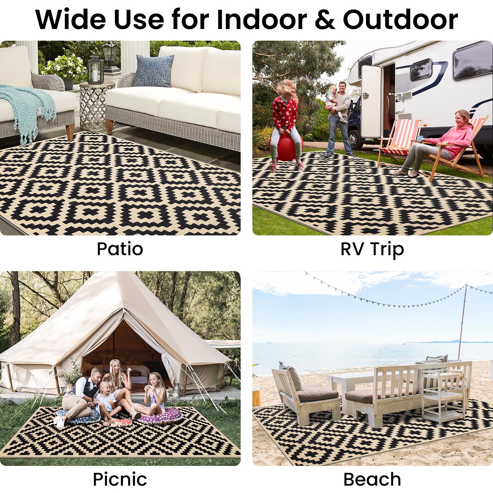 Smiry alfombra 5x8 comparada con muebles para ver escala