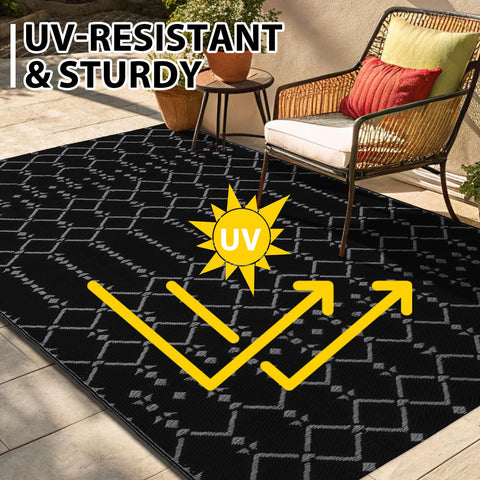 Smiry alfombra en patio, ambiente cómodo y fácil de limpiar
