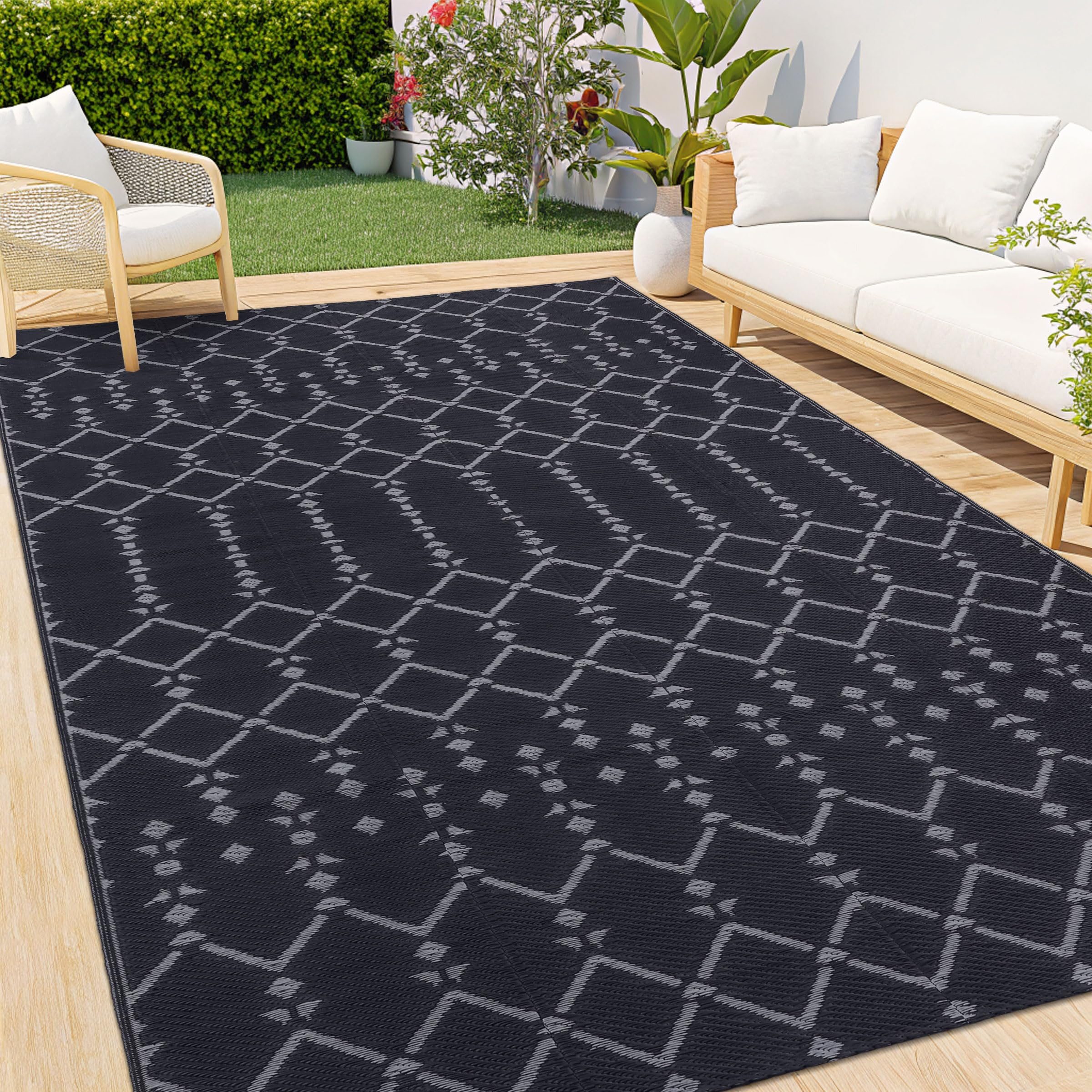 Smiry alfombra exterior vista frontal, resistente y elegante