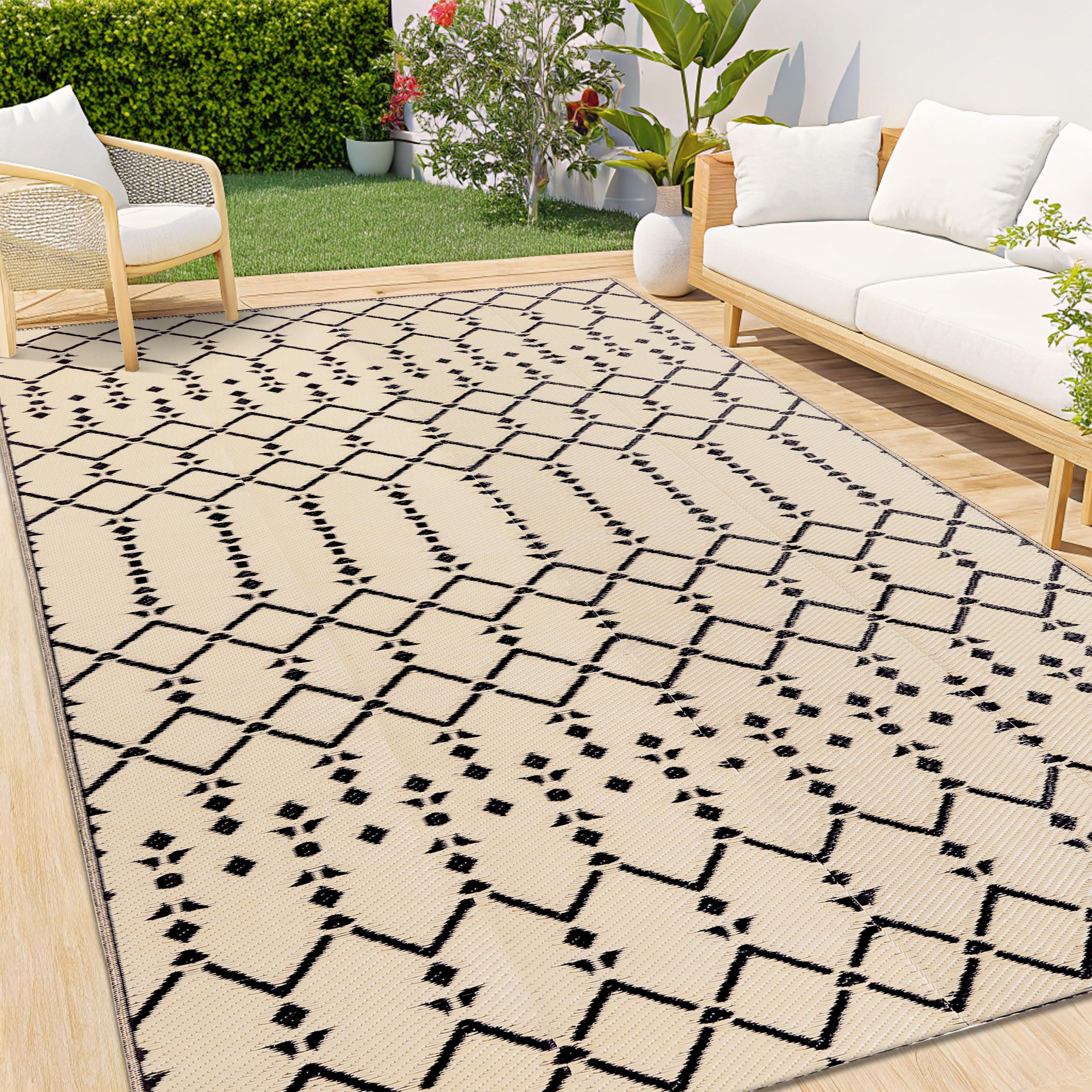Smiry alfombra frontal mostrando diseño boho y resistencia