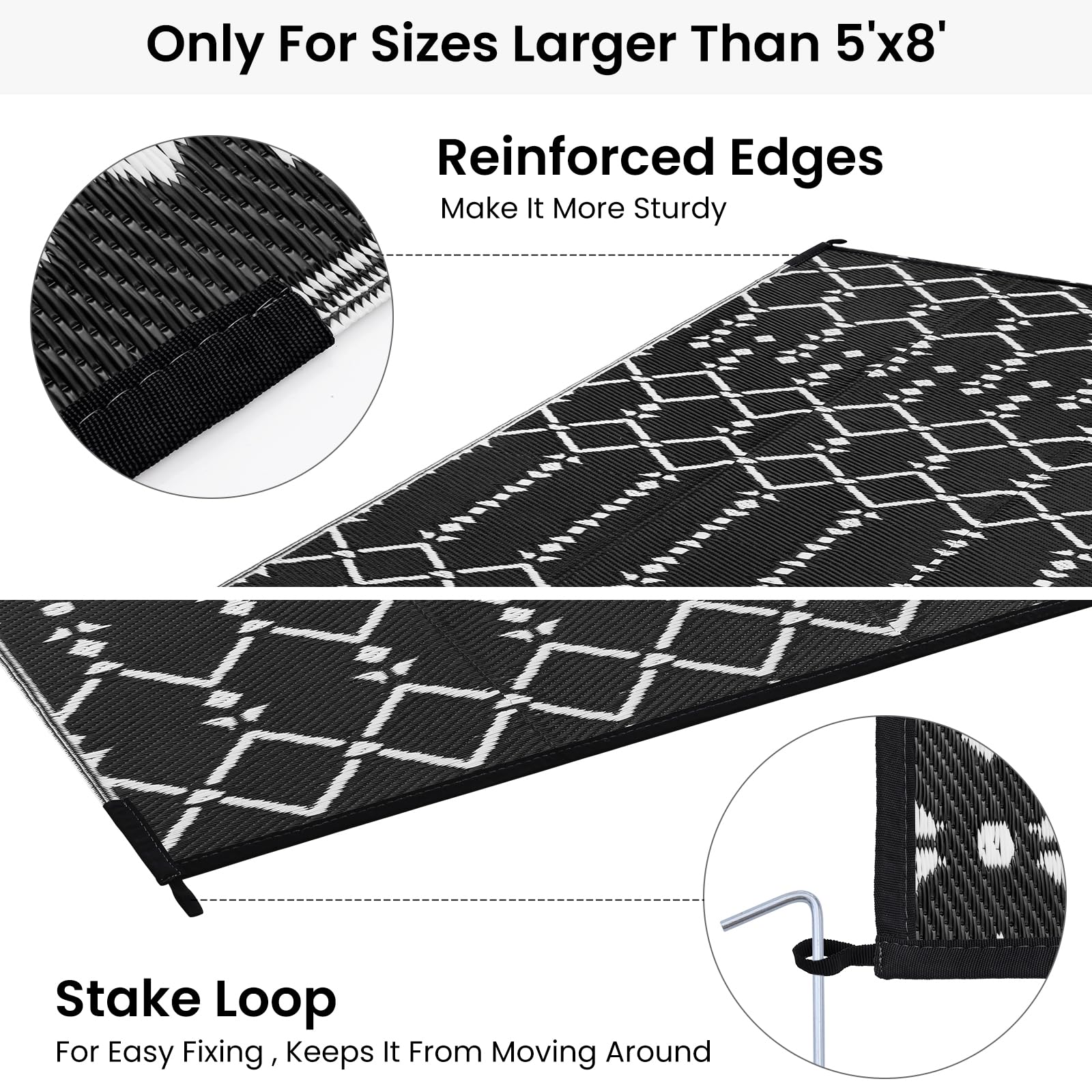 Smiry alfombra reversible mostrando dos caras para variedad de estilo