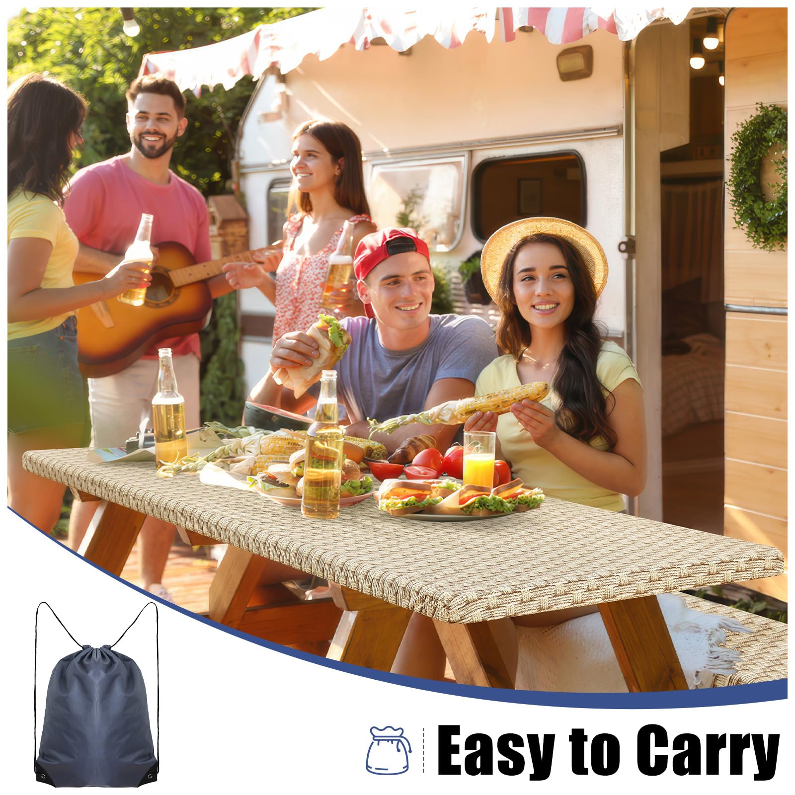 Smiry bolsa con cordón guarda el set portátil para camping