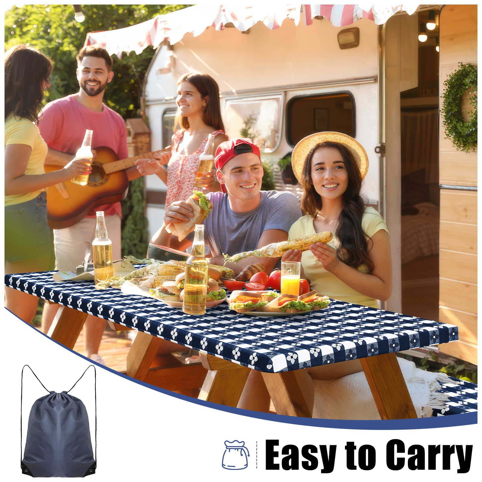 Smiry funda mostrando escala para mesa de 5 pies fácil ajuste