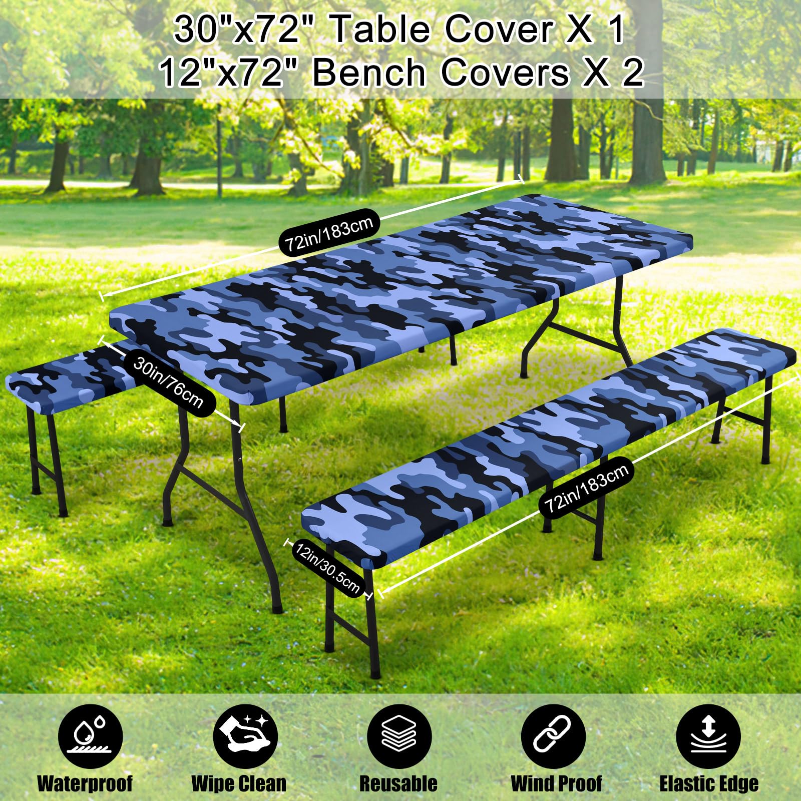 Smiry estilo azul océano aplicado en mesa para decoración patriótica