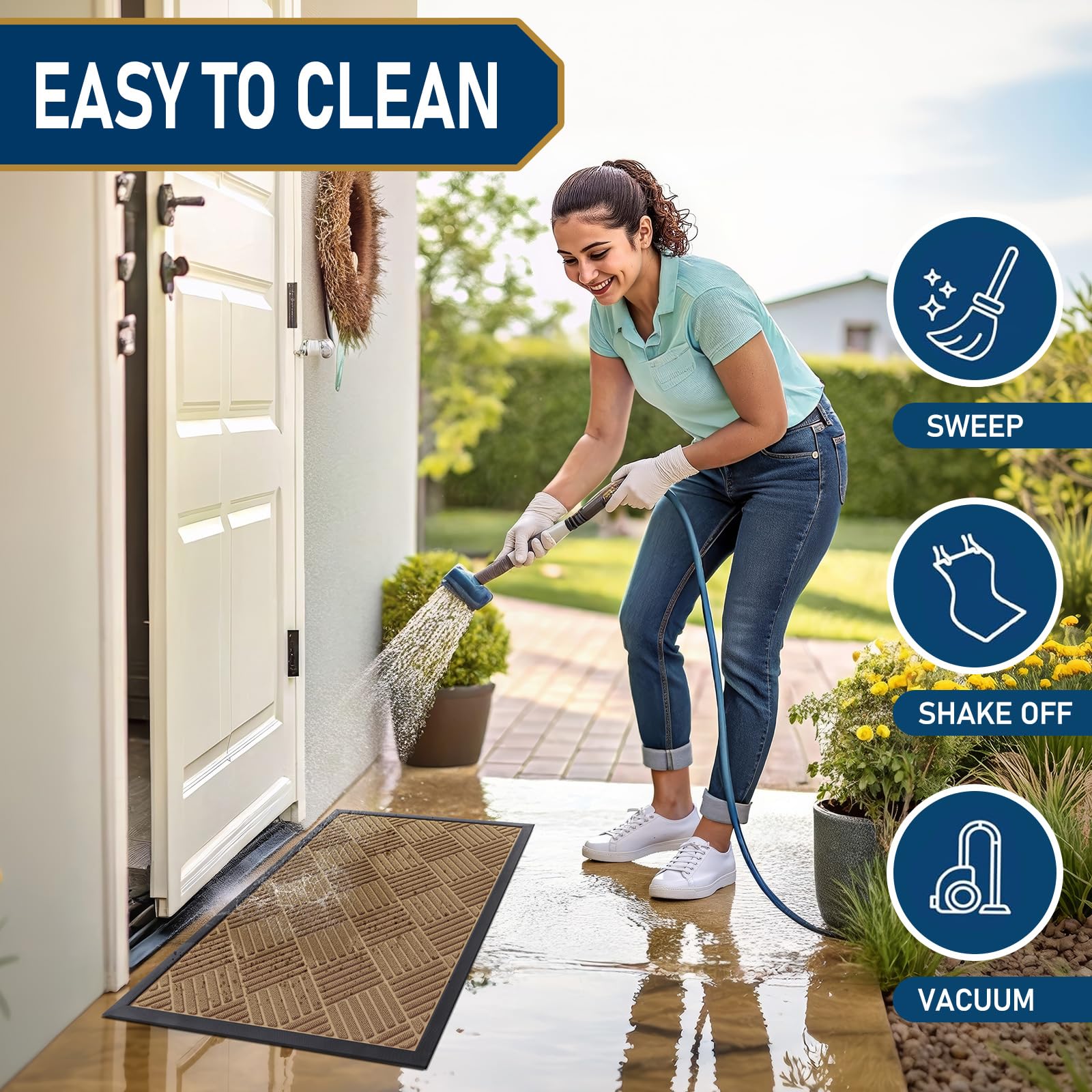 Smiry felpudo comparación de tamaño para puertas estándar
