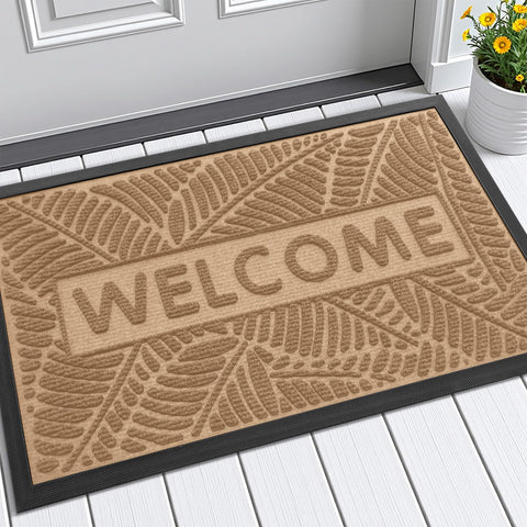 Smiry felpudo frontal con diseño "WELCOME" que acoge y atrapa suciedad