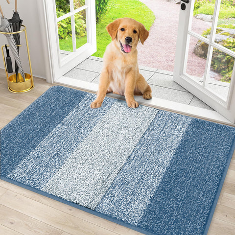 Smiry felpudo vista frontal mostrando diseño a rayas y beneficio de entrada limpia
