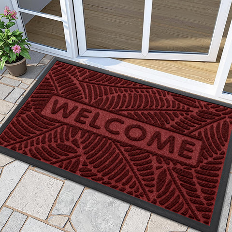Smiry felpudo frontal con mensaje Welcome mostrando entrada acogedora