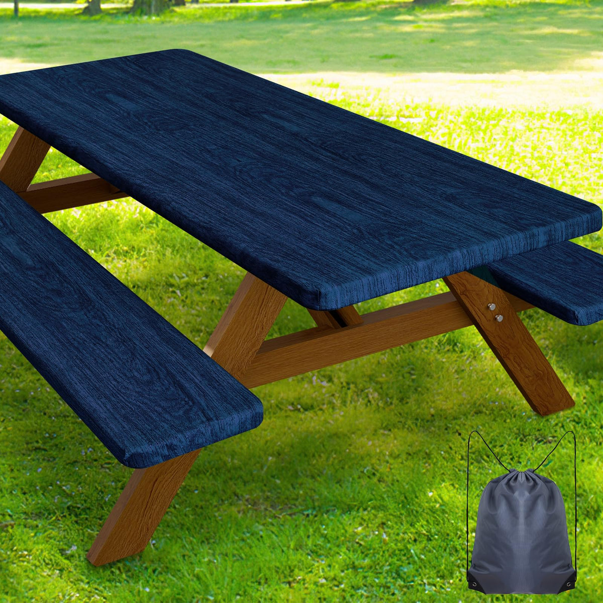 Smiry vista frontal de la funda para mesa protegiendo superficie