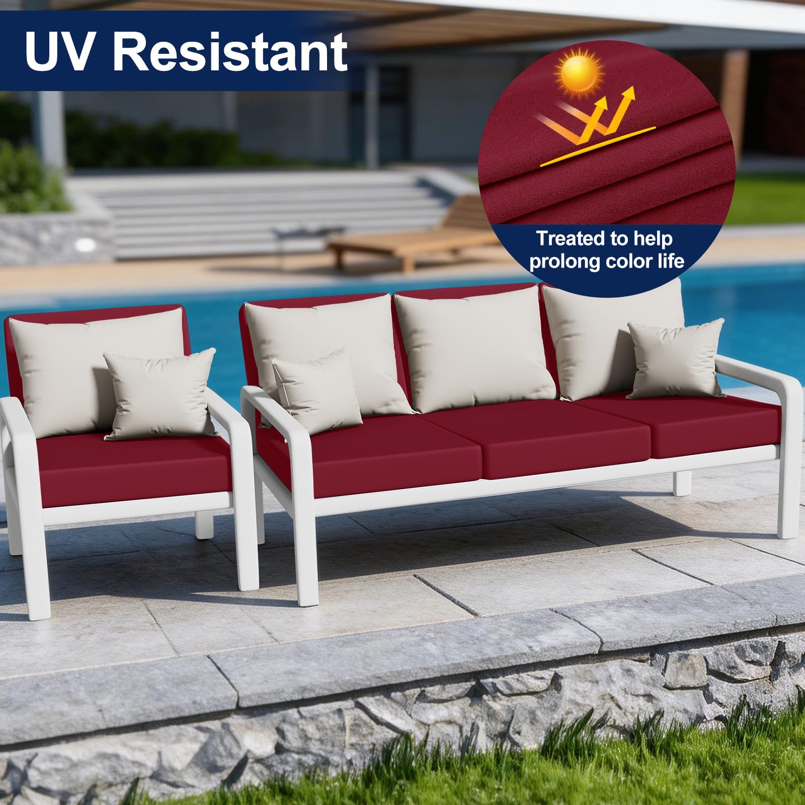 Smiry funda en uso en un sillón de terraza, mantiene asiento limpio