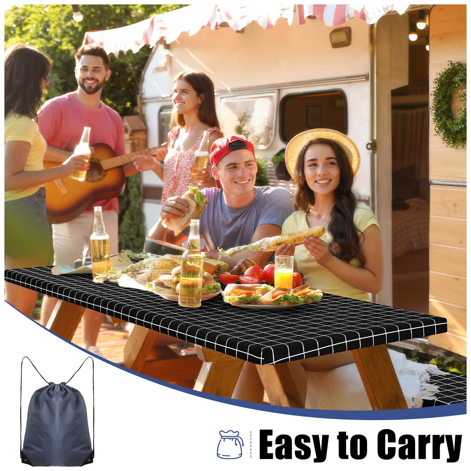 Smiry funda mesa comparación de tamaño ajustada a 72x30 pulgadas