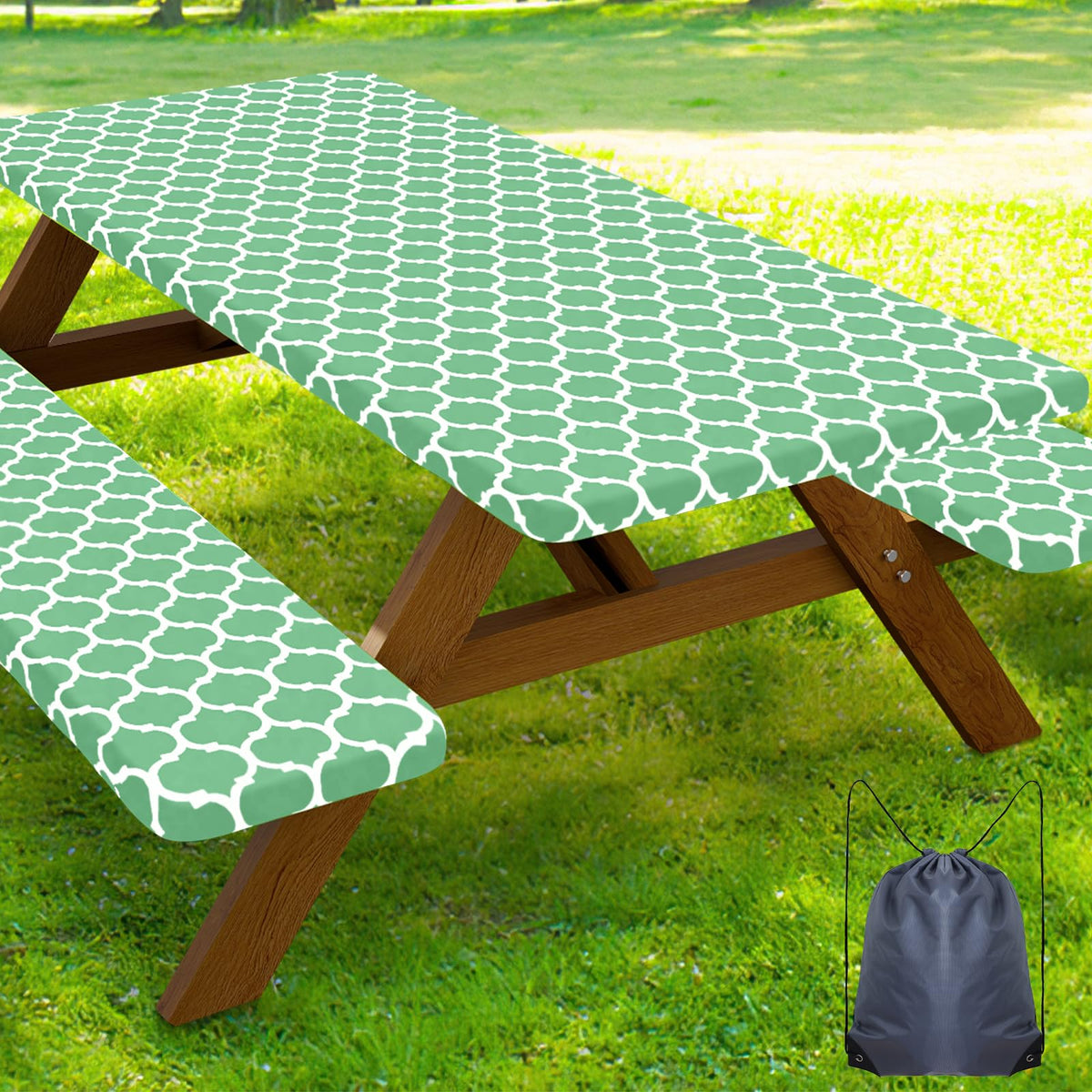Smiry funda de mesa frontal mostrando ajuste y color sage green, protección estética