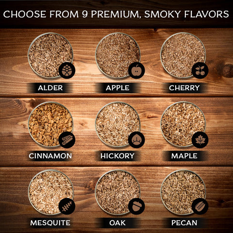 SmokeTop virutas maple produciendo humo en copa para realzar aroma del cóctel