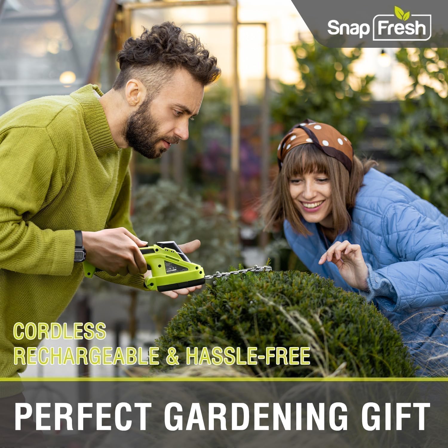 SnapFresh unidad junto al cargador incluido lista para recargar