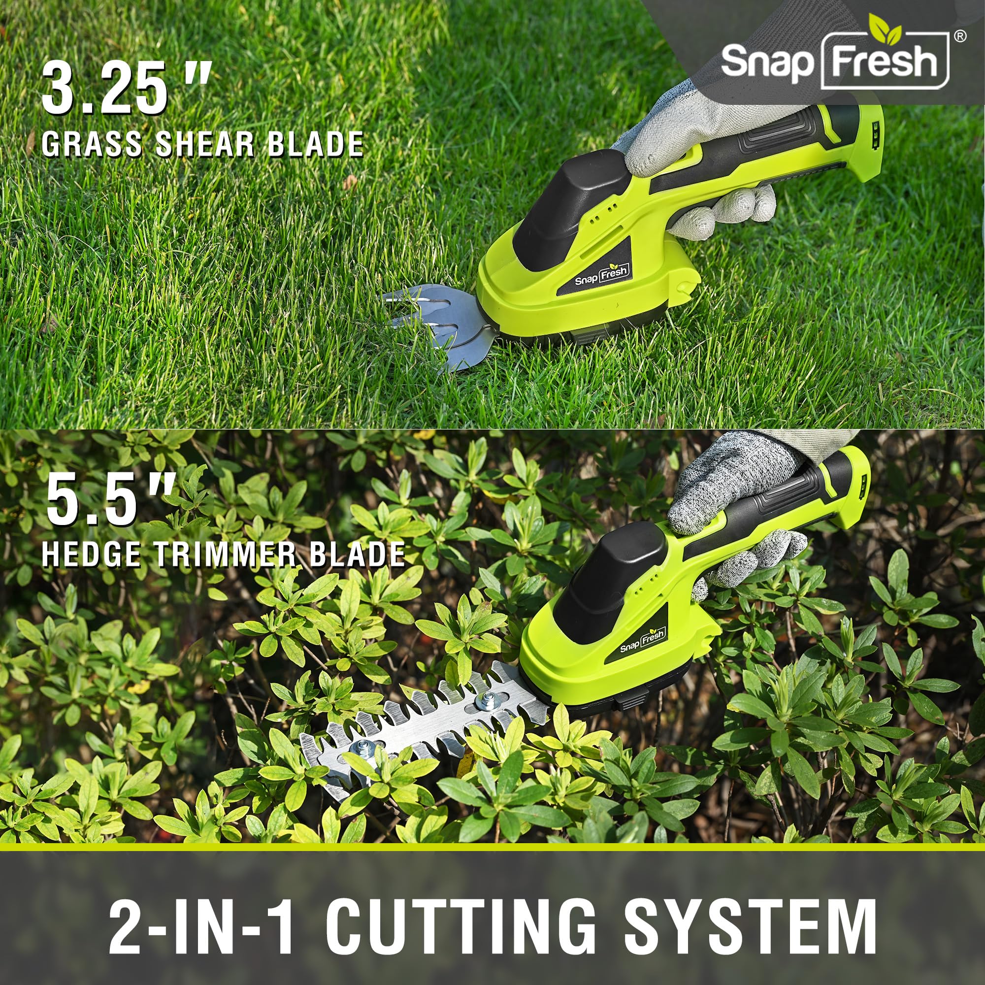 SnapFresh detalle de las cuchillas 65Mn para cortes limpios y precisos