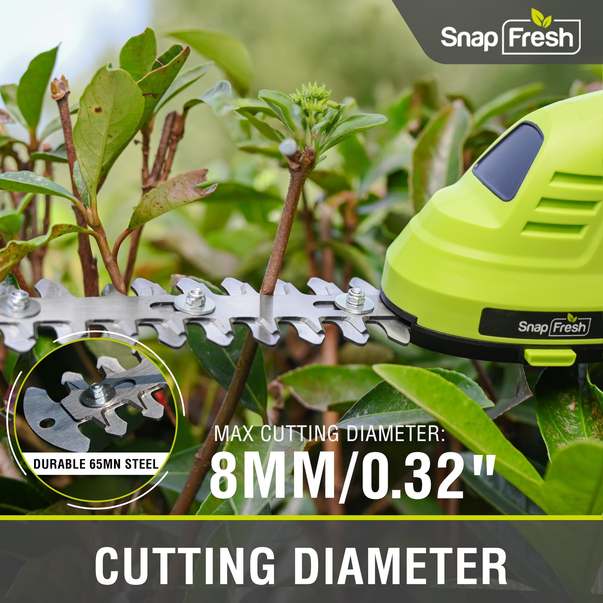SnapFresh tijeras de césped recortando borde con acabado limpio