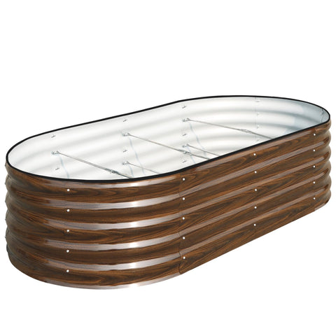 SnugNiture cama elevada frontal mostrando forma ovalada y mayor superficie útil
