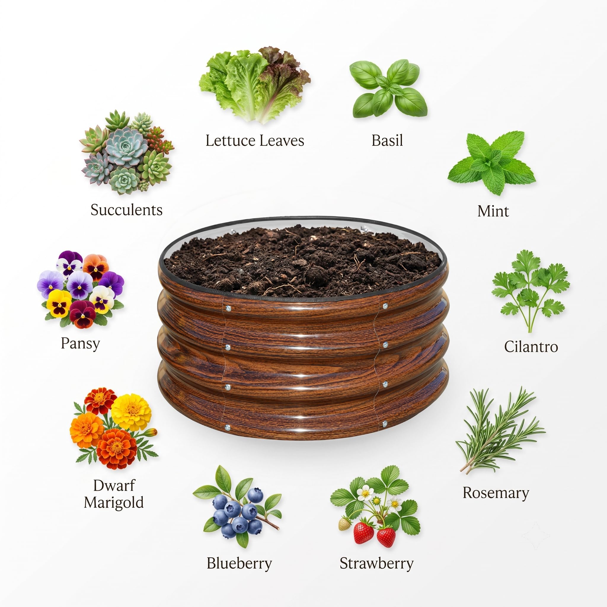 SnugNiture vista superior con plantas para optimizar espacio de cultivo