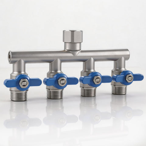 SNUTUYA divisor frontal de acero inoxidable con cuatro salidas y beneficio de control durable