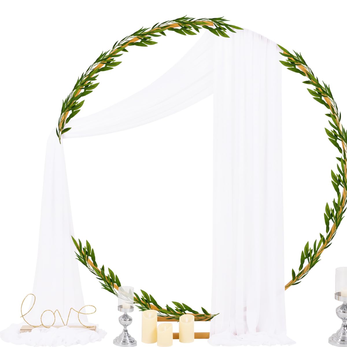 Socomi cortina instalada en arco para ceremonia aportando elegancia