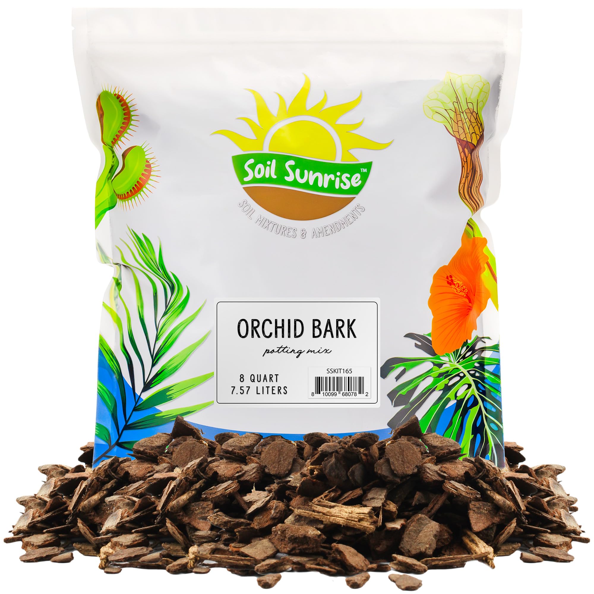 Soil Sunrise empaque frontal mostrando volumen y marca, ideal para cultivar orquídeas