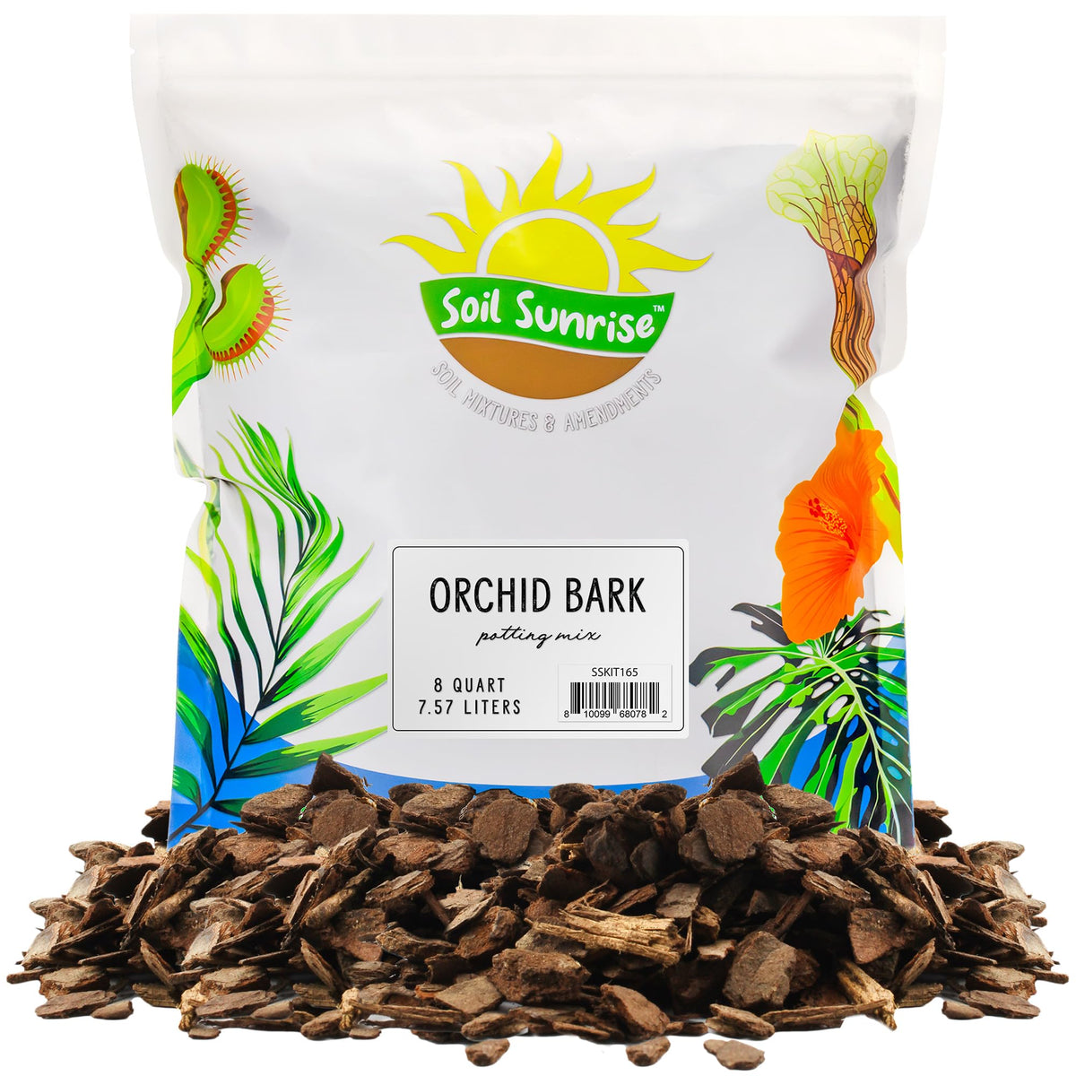 Soil Sunrise empaque frontal mostrando volumen y marca, ideal para cultivar orquídeas