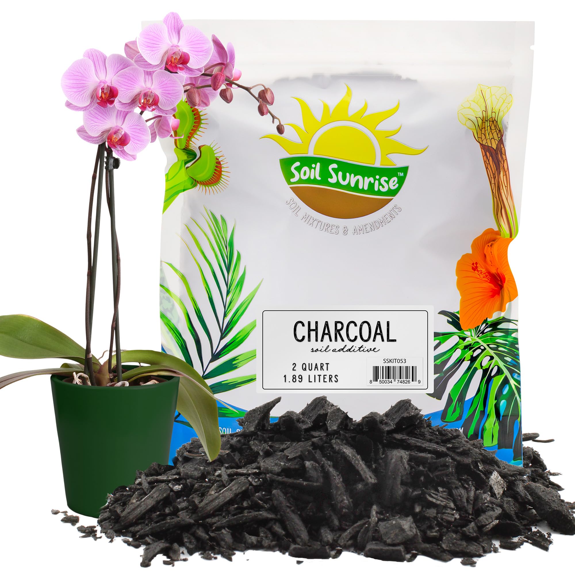 Soil Sunrise empaque frontal mostrando 2 cuartos y uso interior