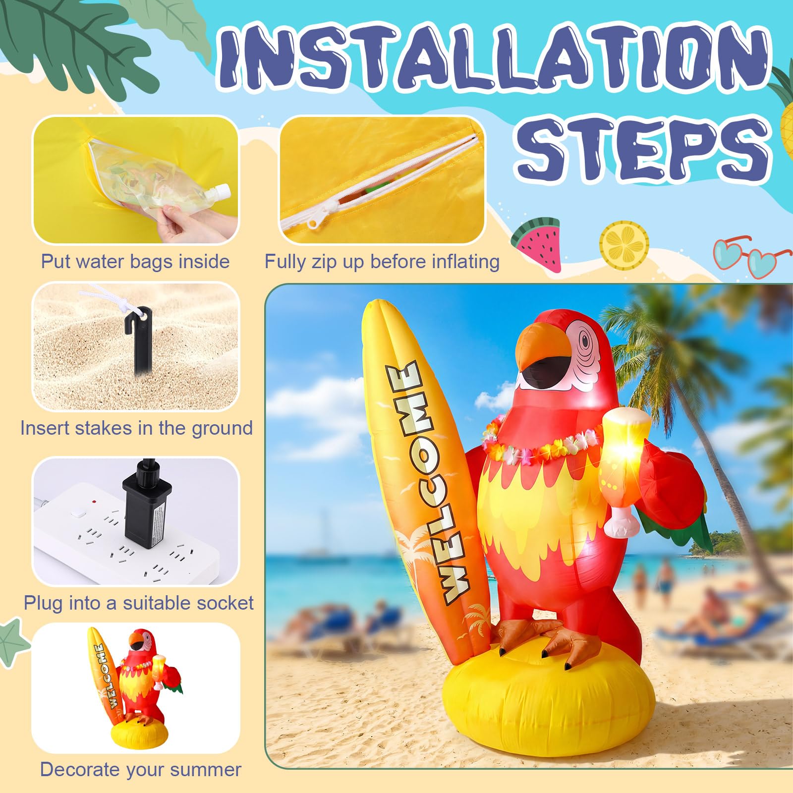 Sonwyoung tabla de surf decorativa complementa estilo tropical