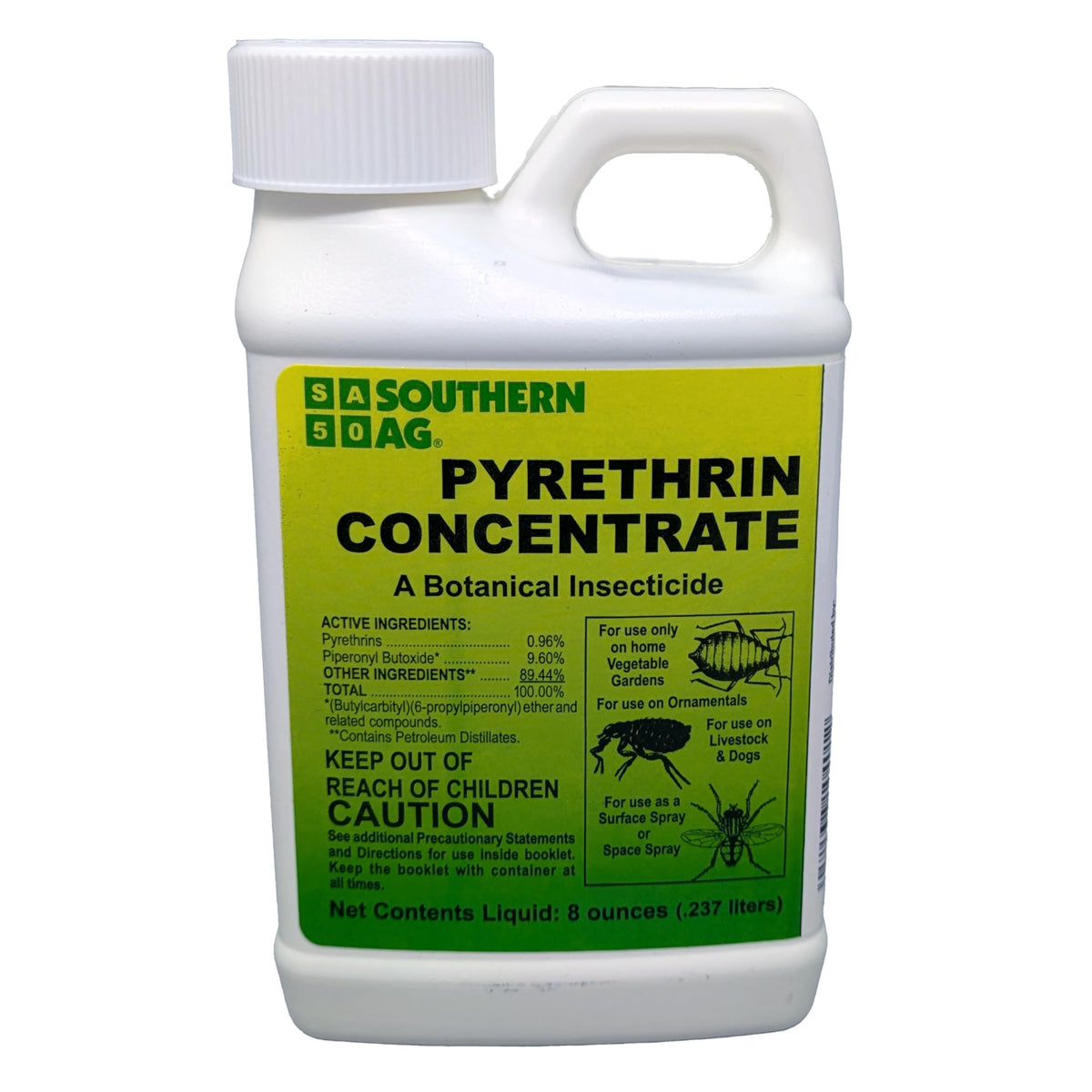 Southern Ag envase frontal 8 oz mostrando etiqueta y beneficios de control rápido
