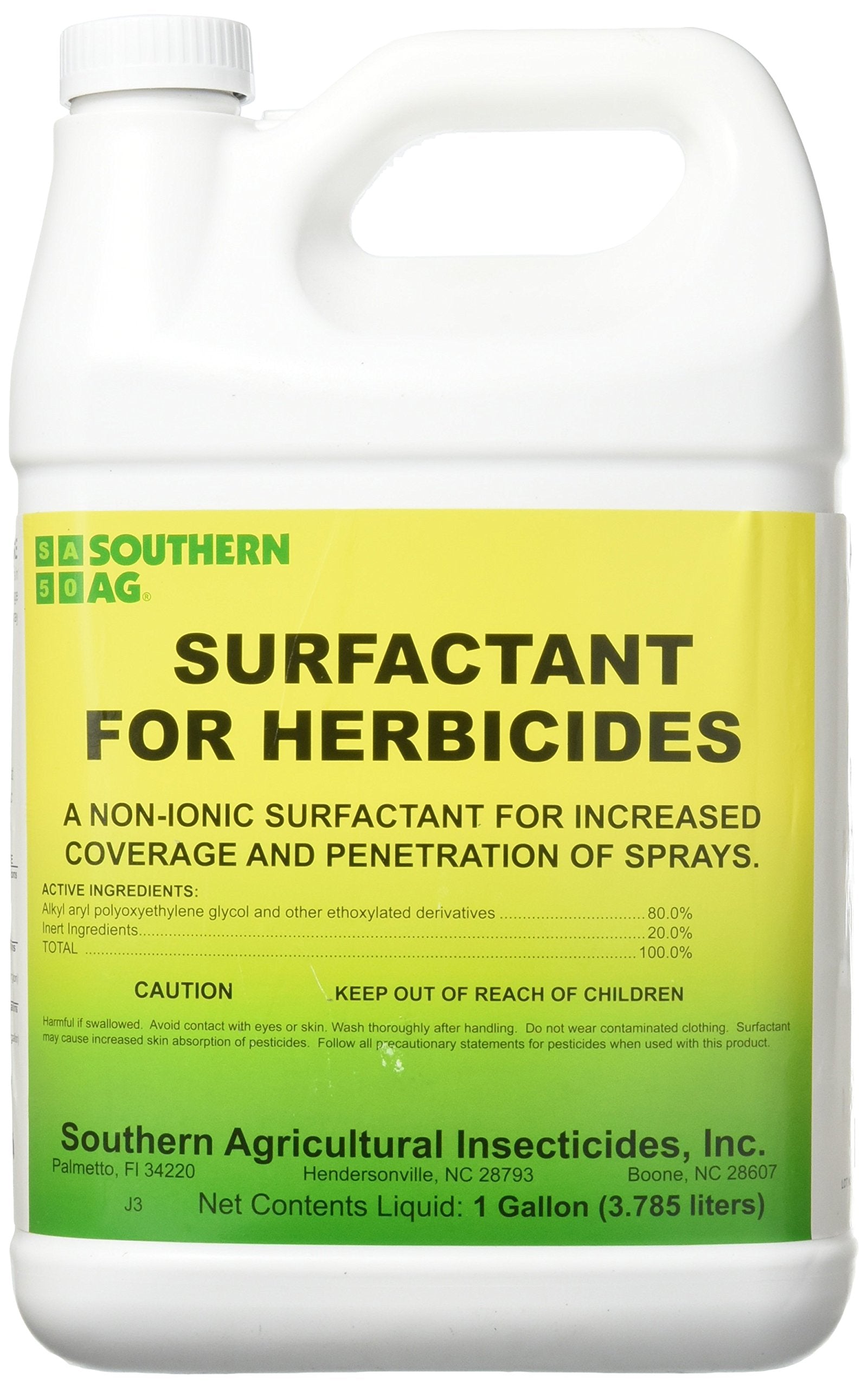 Southern Ag envase frontal 128oz mostrando etiqueta y mejora de cobertura