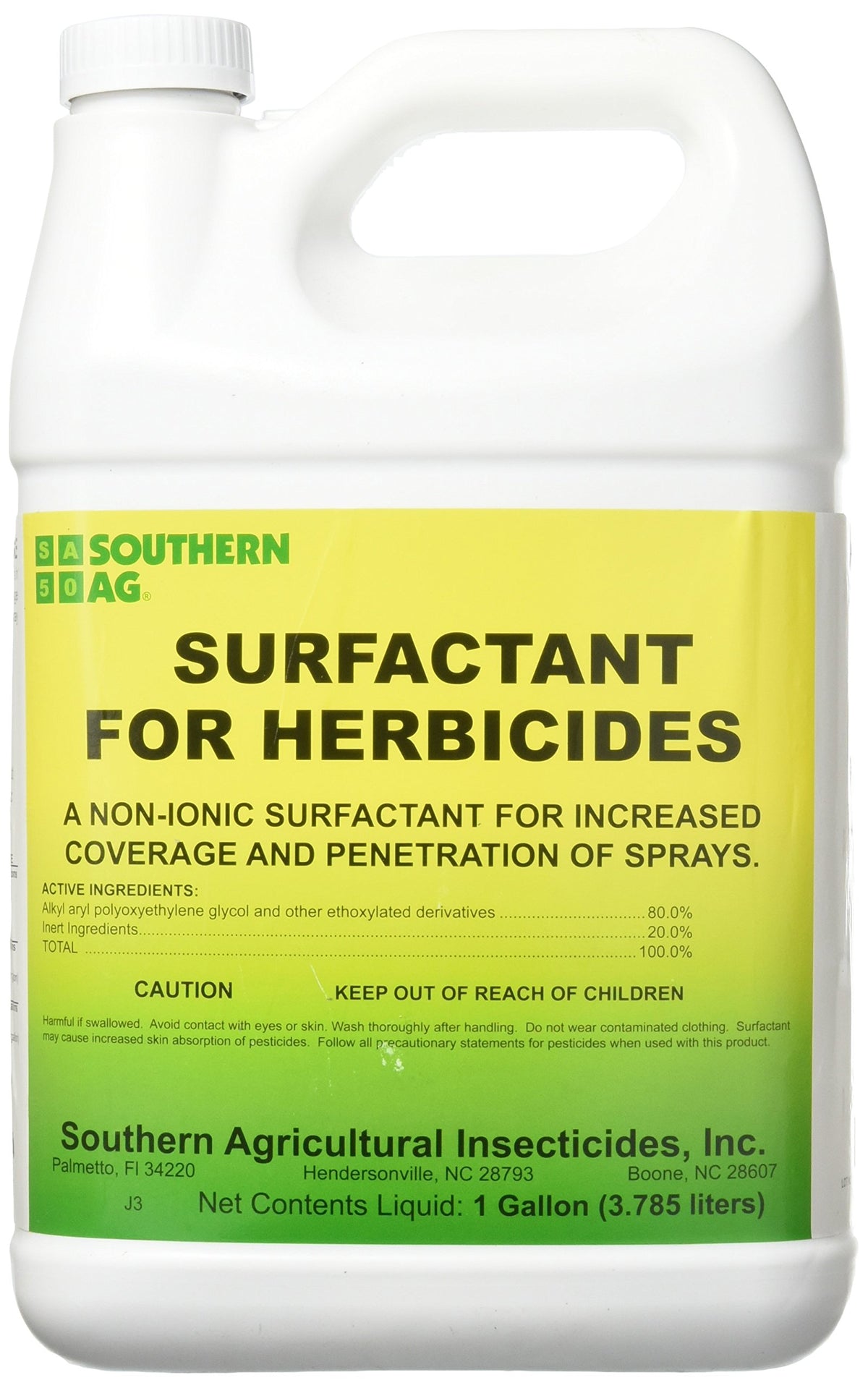 Southern Ag envase frontal 128oz mostrando etiqueta y mejora de cobertura