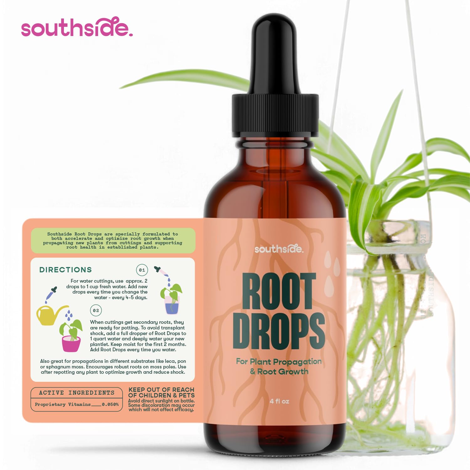 Southside Plants botella en ambiente interior inspirando confianza al cuidar plantas