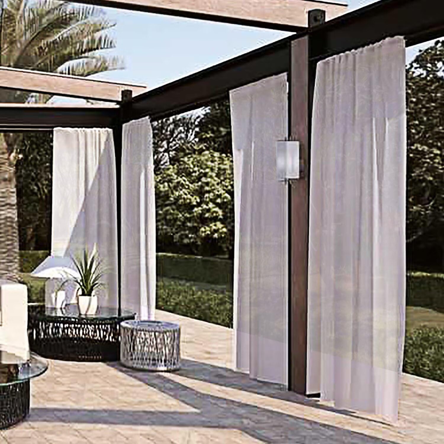 SpaceDresser textura de poliéster impermeable que ofrece luz filtrada y durabilidad