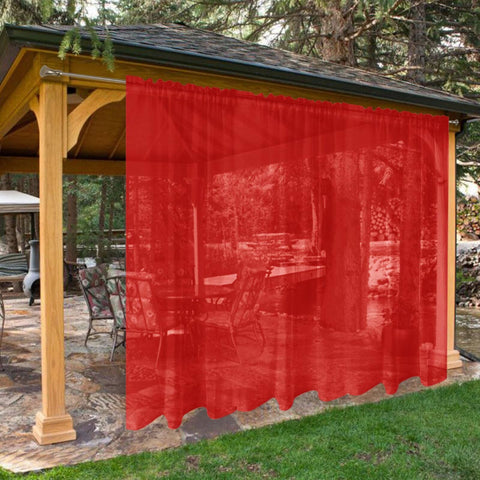 SpaceDresser panel frontal rojo mostrando elegancia y privacidad