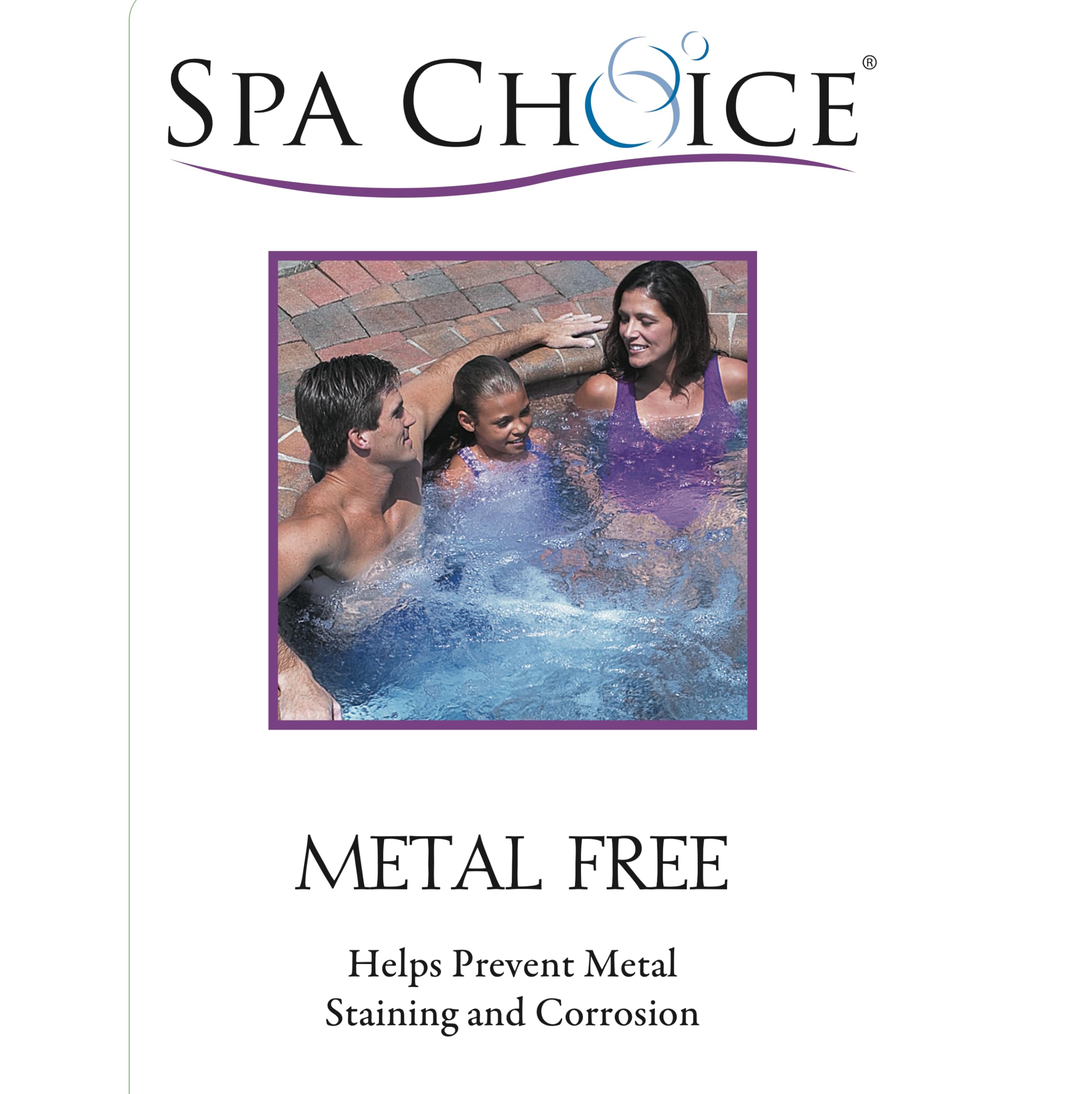 SpaChoice producto en uso mientras se llena el spa evitando manchas