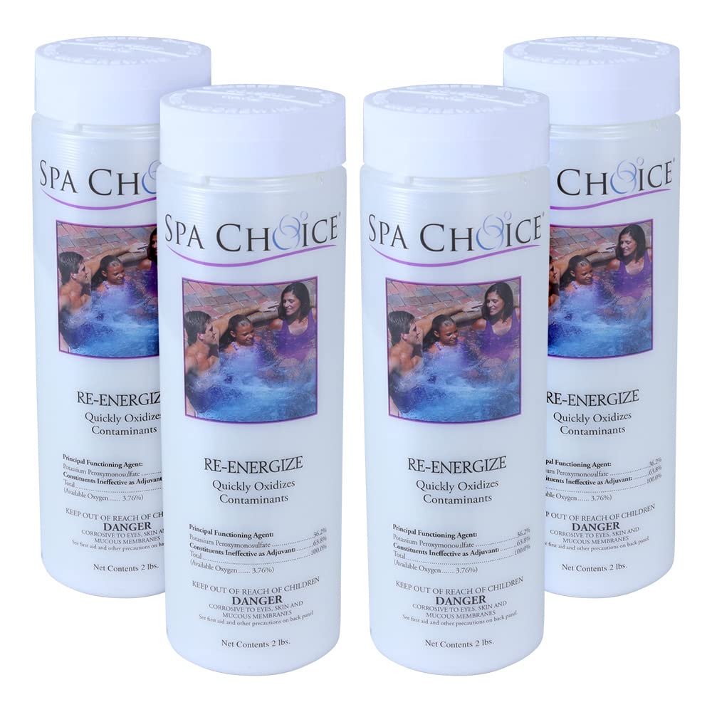 SpaChoice frente del empaque que muestra la marca y el formato 2 lb, beneficio: tratamiento oxidante claro