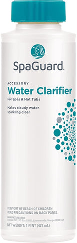 SpaGuard aplicado en spa en uso mostrando agua transparente y mejora visual inmediata