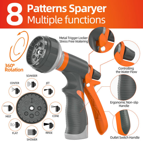 SPECILITE manguera limpiando patio y vehículo con flujo potente